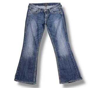 Silver Jeans Womens Eden Fit Bootcut Denim Blue Jeans Dark Wash Low Rise W30